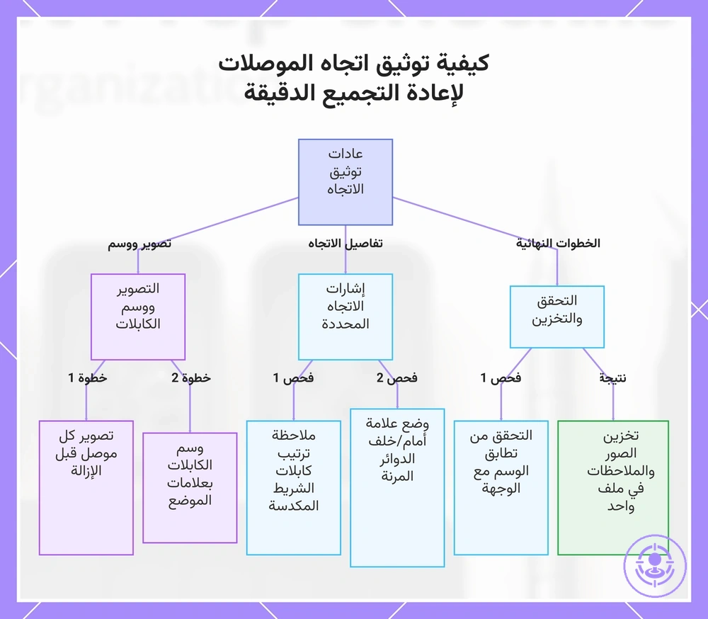 كيفية توثيق اتجاه الموصلات لإعادة التجميع الدقيقة