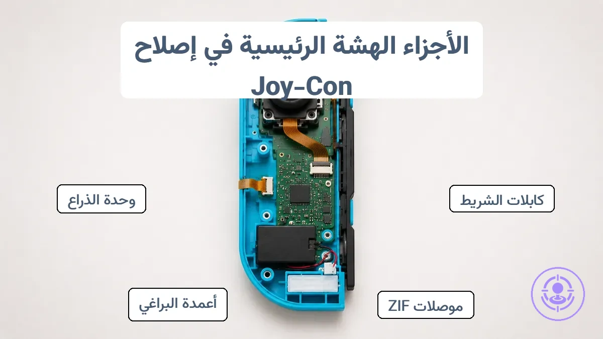 الأجزاء الداخلية الهشة في Joy-Con ذات الصلة بمخاطر إصلاح الانحراف بنفسك.