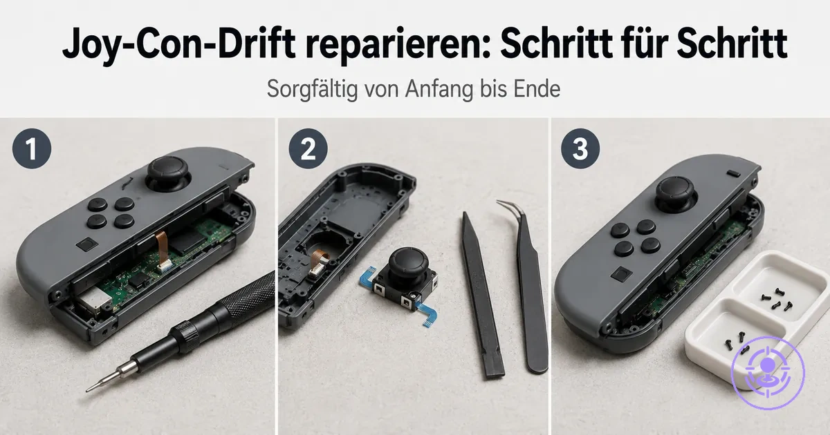Schritt-für-Schritt-Ablauf mit Joy-Con-Drift-Reparaturset: Öffnen, Austausch und Zusammenbau