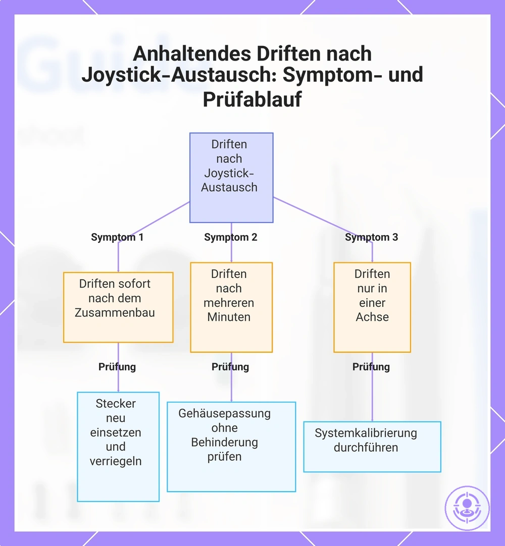 Anhaltendes Driften nach Joystick-Austausch: Symptom- und Prüfablauf