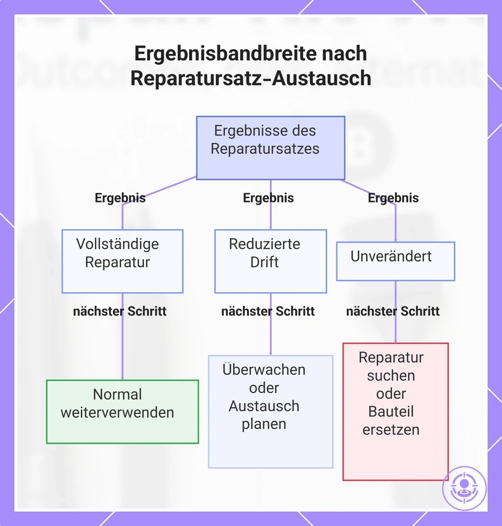 Ergebnisbandbreite nach Reparatursatz-Austausch