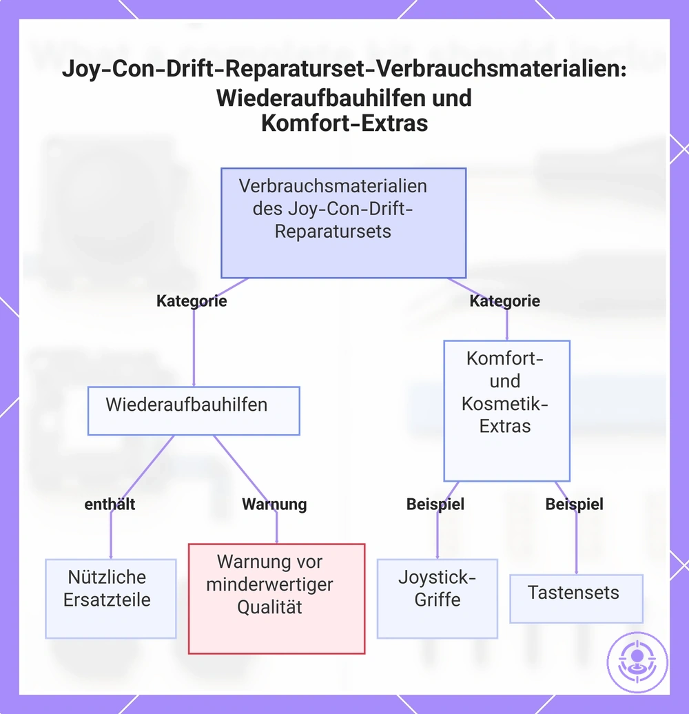 Joy-Con-Drift-Reparaturset-Verbrauchsmaterialien: Wiederaufbauhilfen und Komfort-Extras