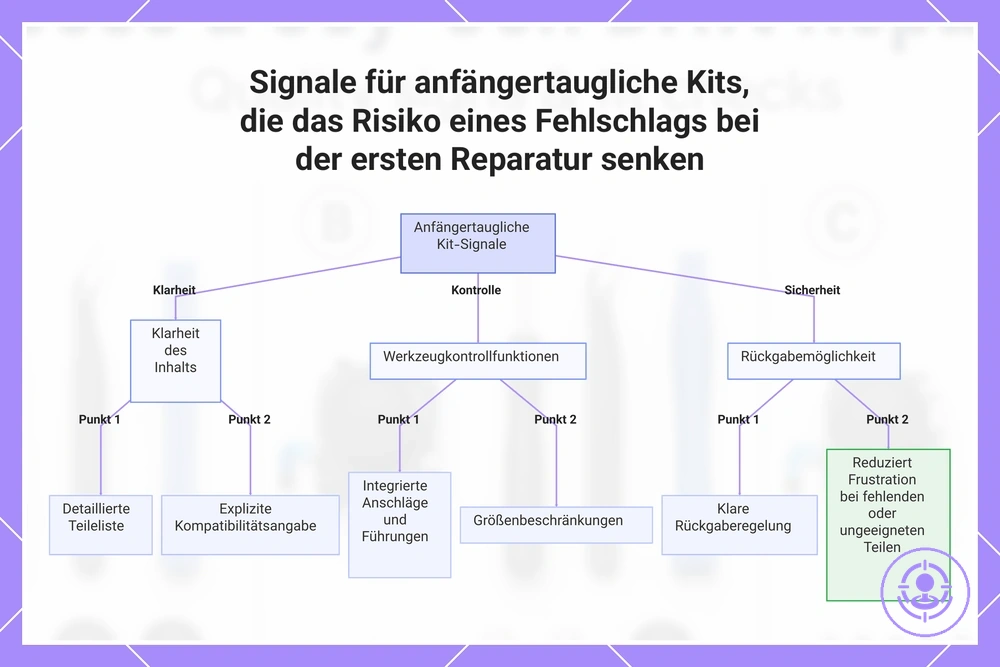 Signale für anfängertaugliche Kits, die das Risiko eines Fehlschlags bei der ersten Reparatur senken