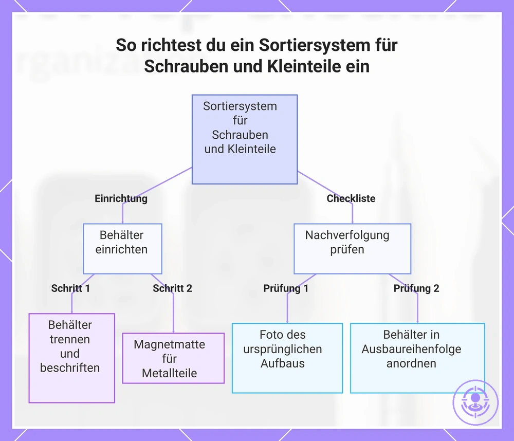So richtest du ein Sortiersystem für Schrauben und Kleinteile ein