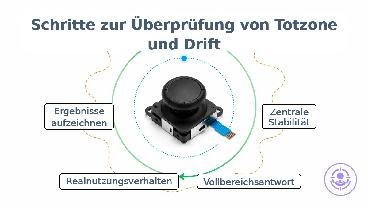 Diagramm der Totzonen- und Drift-Überprüfungstests nach der Reparaturkit-Installation.