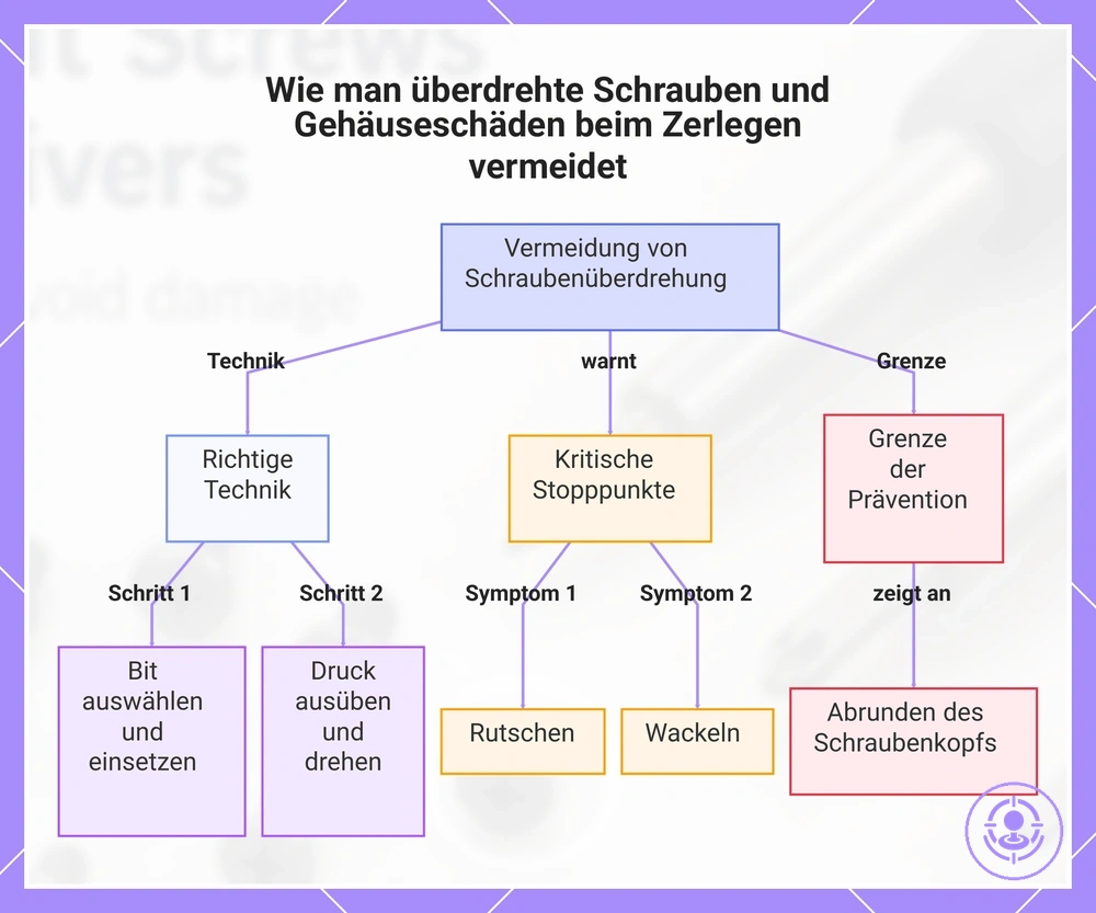 Wie man überdrehte Schrauben und Gehäuseschäden beim Zerlegen vermeidet