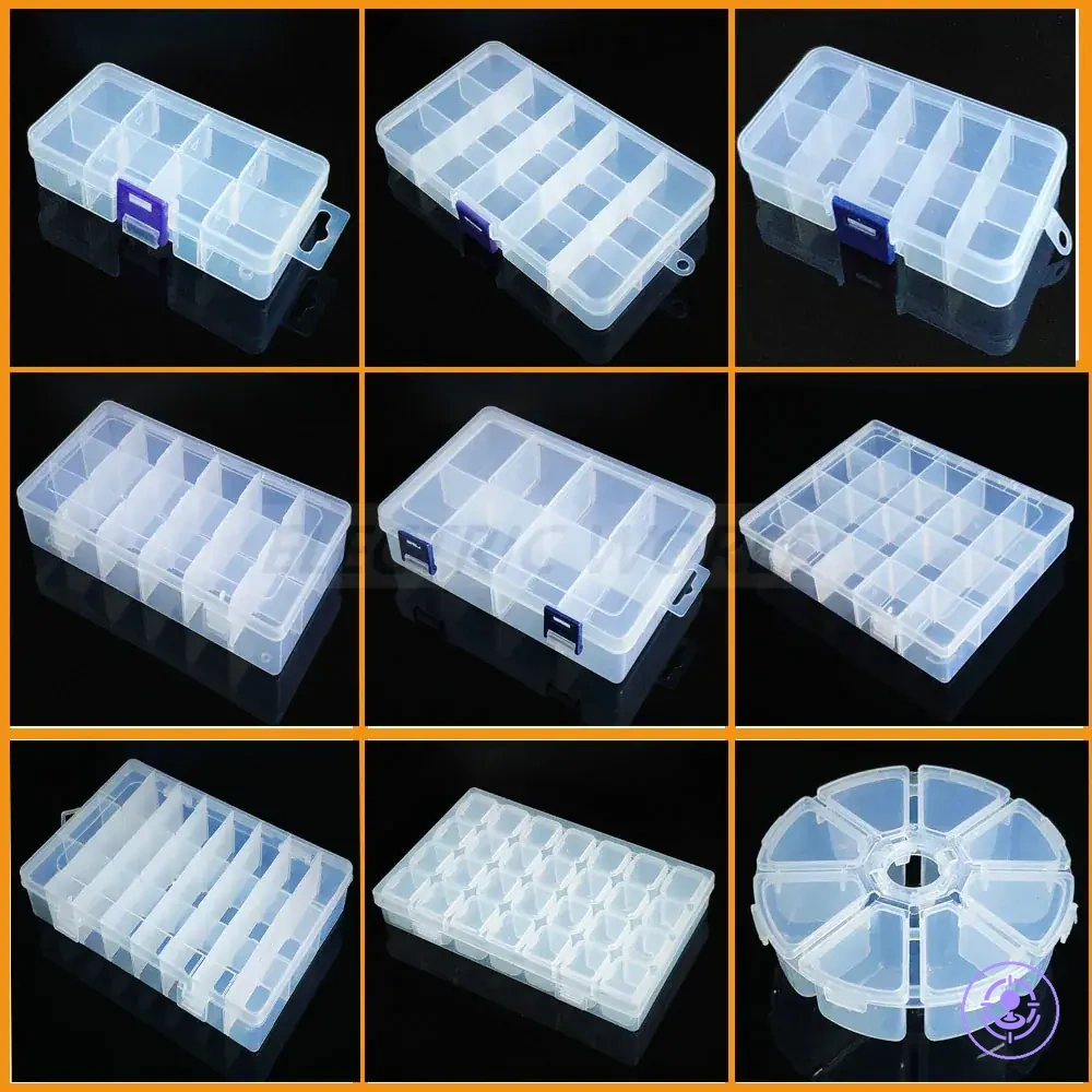 Clear compartment box for organizing tiny screws and parts