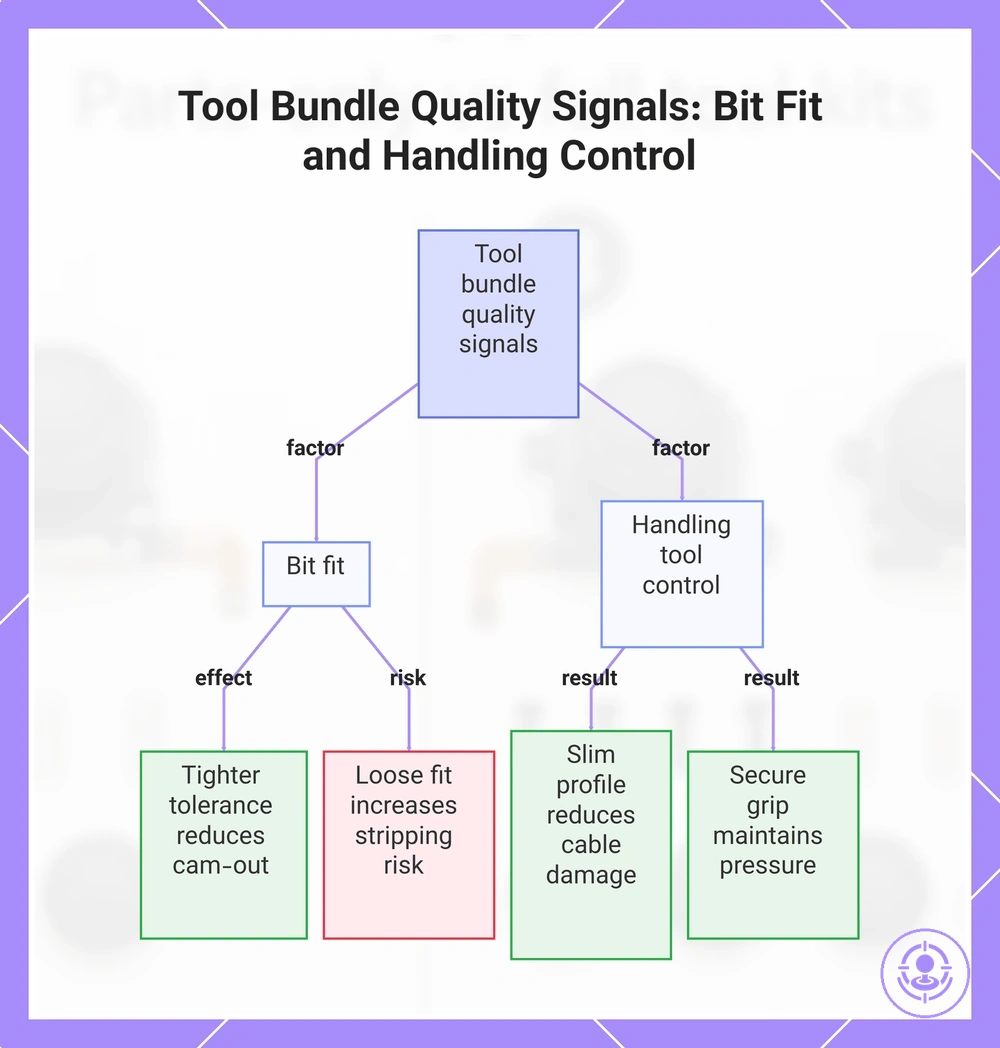 Tool Bundle Quality Signals: Bit Fit and Handling Control