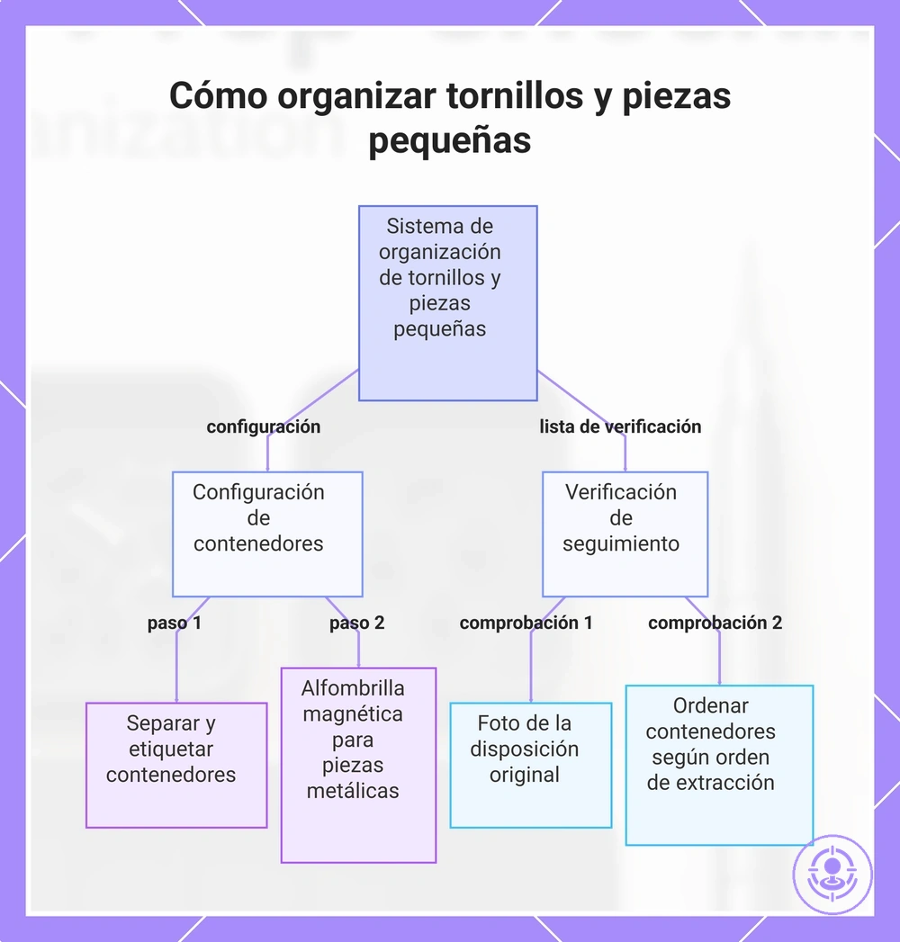 Cómo organizar tornillos y piezas pequeñas