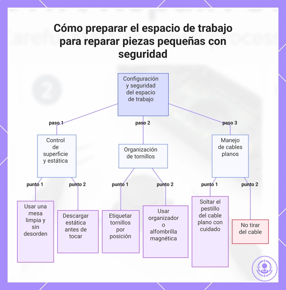 Cómo preparar el espacio de trabajo para reparar piezas pequeñas con seguridad