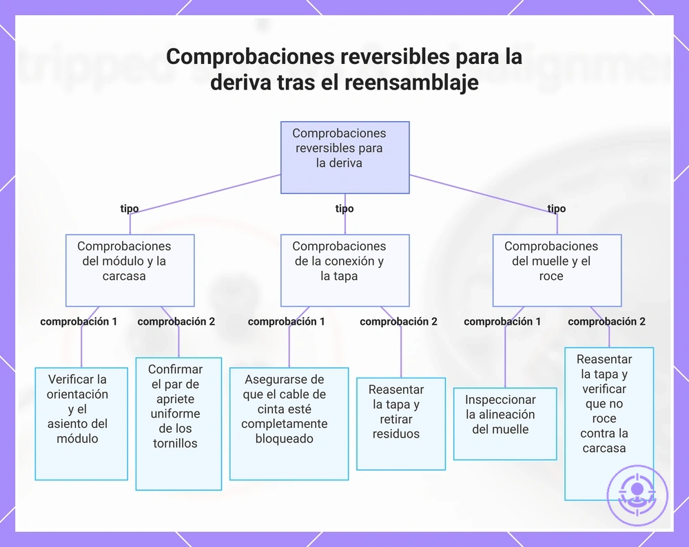 Comprobaciones reversibles para la deriva tras el reensamblaje