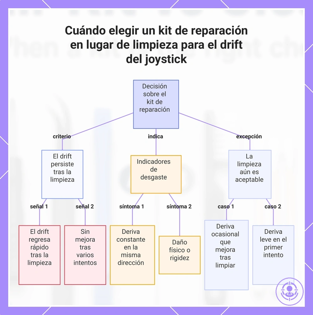 Cuándo elegir un kit de reparación en lugar de limpieza para el drift del joystick