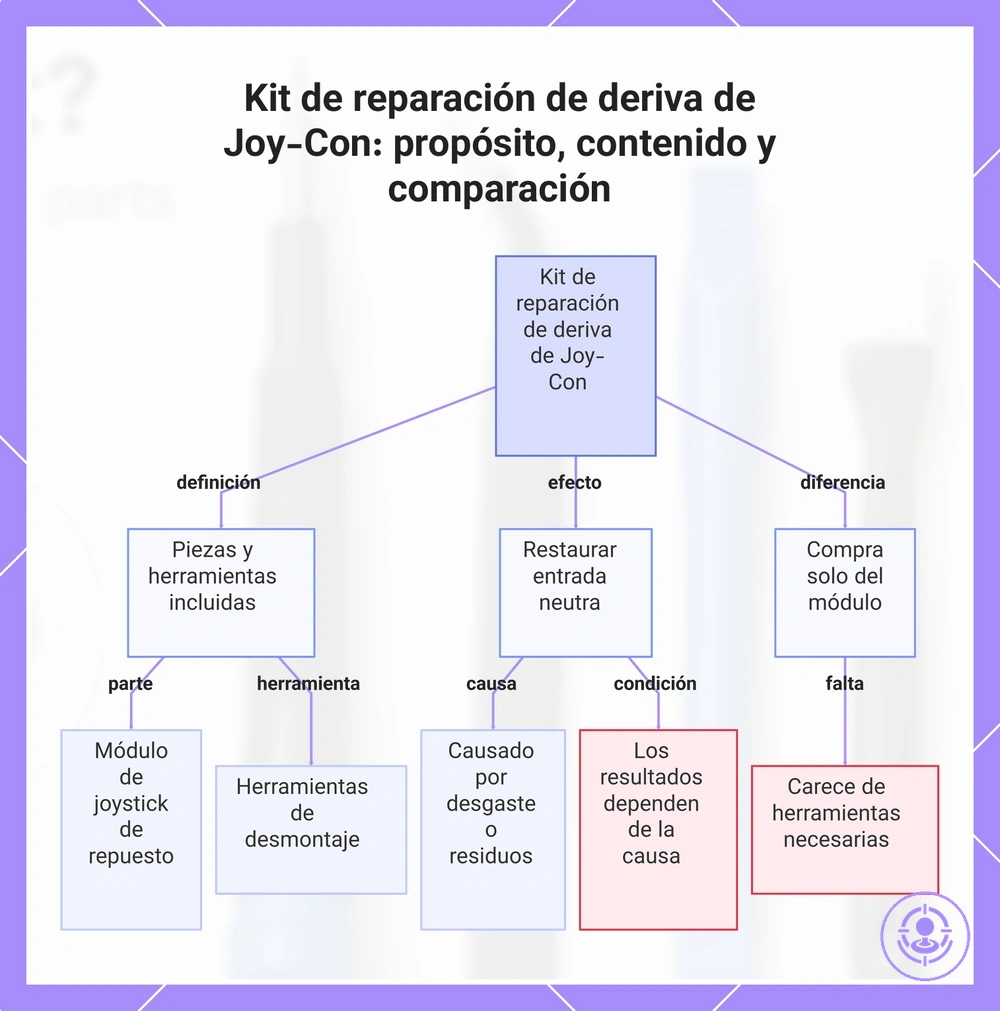 Kit de reparación de deriva de Joy-Con: propósito, contenido y comparación