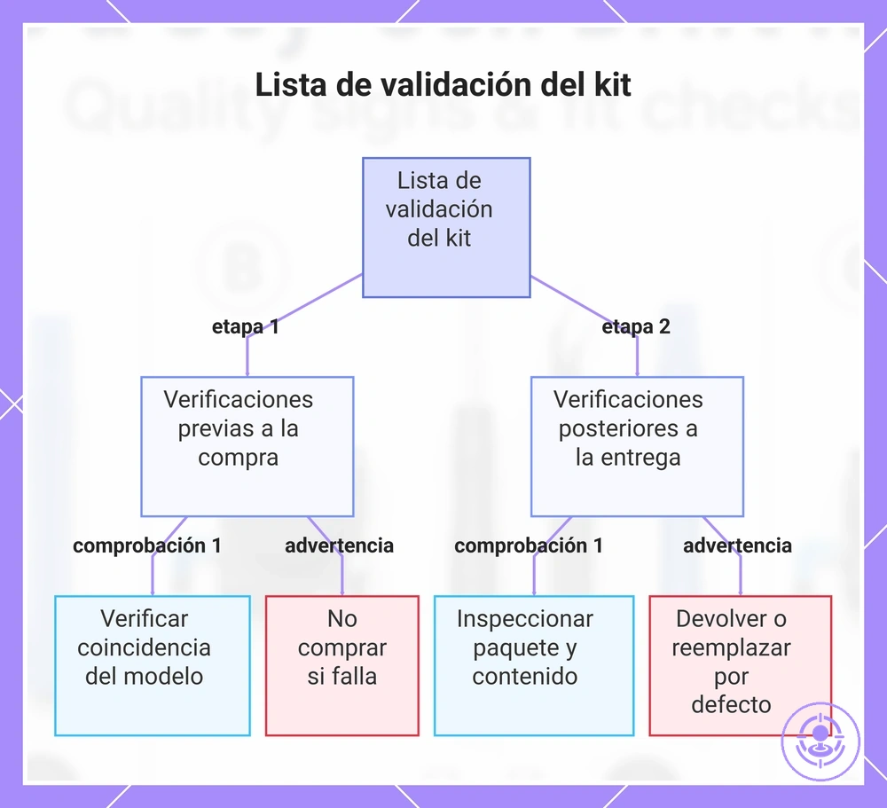 Lista de validación del kit