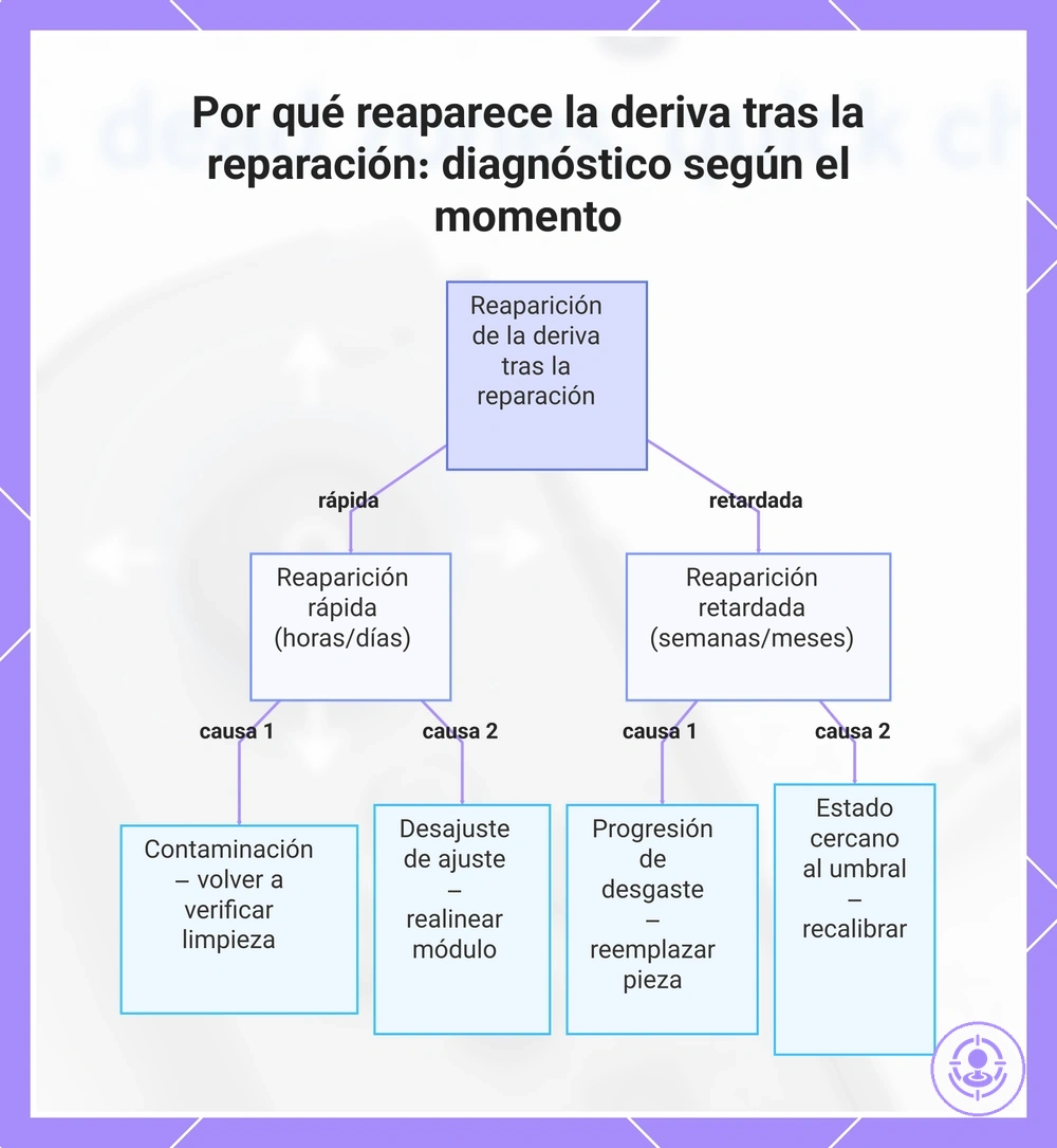 Por qué reaparece la deriva tras la reparación: diagnóstico según el momento