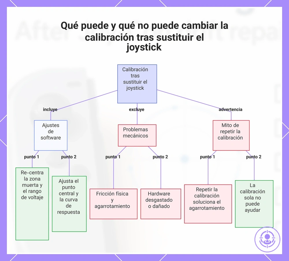 Qué puede y qué no puede cambiar la calibración tras sustituir el joystick