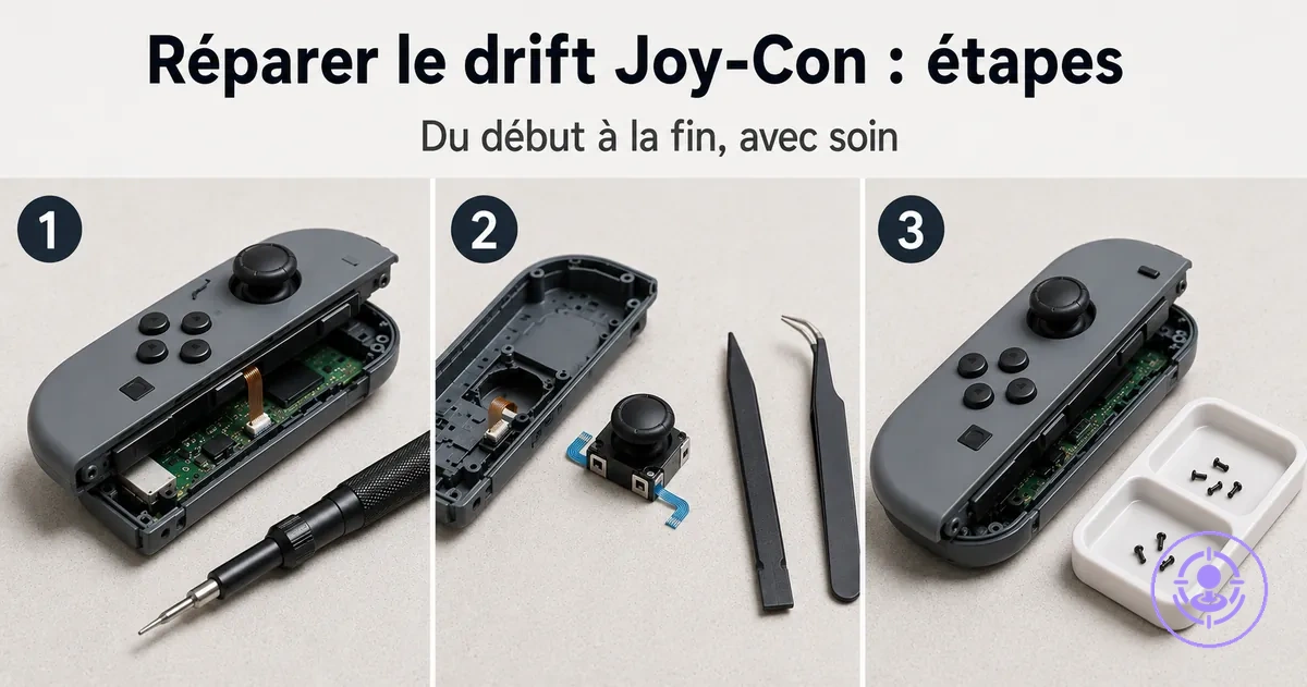 Réparation pas à pas du drift des Joy-Con : ouverture, remplacement des pièces et remontage