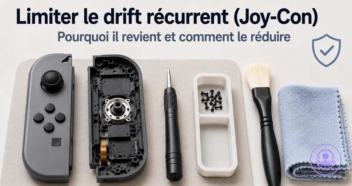 Entretien après réparation du drift des Joy-Con : nettoyage et manipulation prudente pour limiter le retour du drift