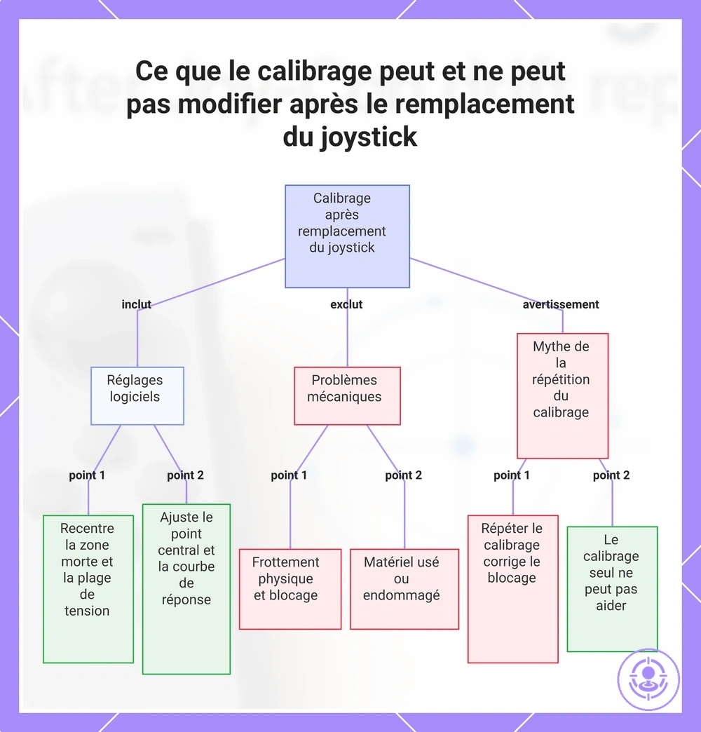 Ce que le calibrage peut et ne peut pas modifier après le remplacement du joystick