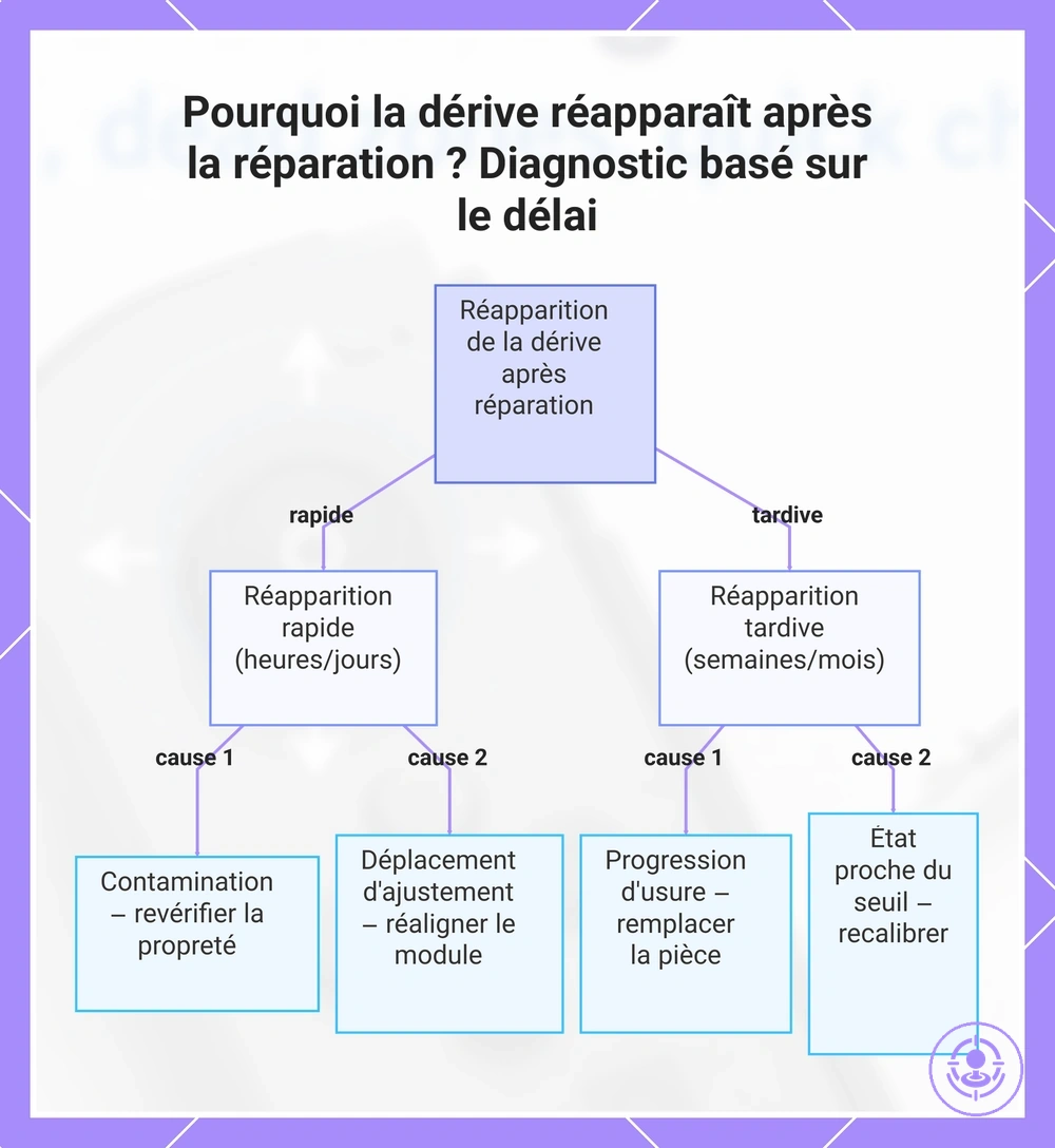 Pourquoi la dérive réapparaît après la réparation ? Diagnostic basé sur le délai