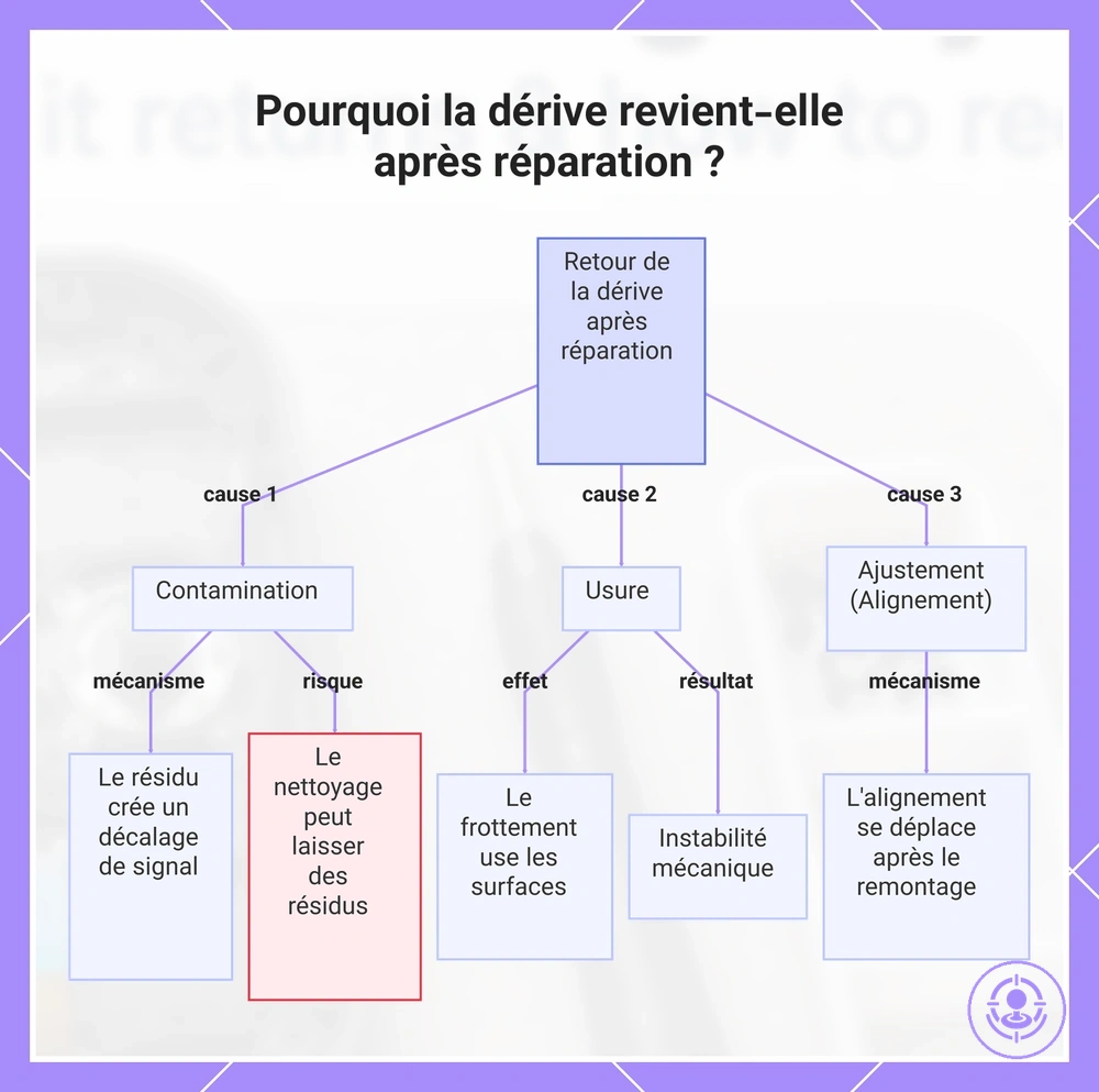 Pourquoi la dérive revient-elle après réparation ?