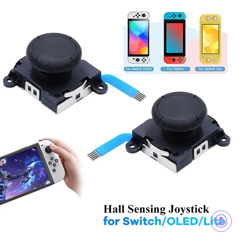 Par de joysticks de reposição com efeito Hall para reparo de drift do Joy-Con