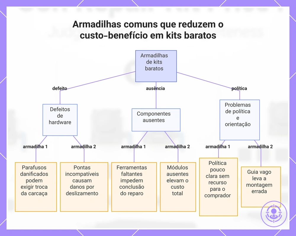 Armadilhas comuns que reduzem o custo-benefício em kits baratos