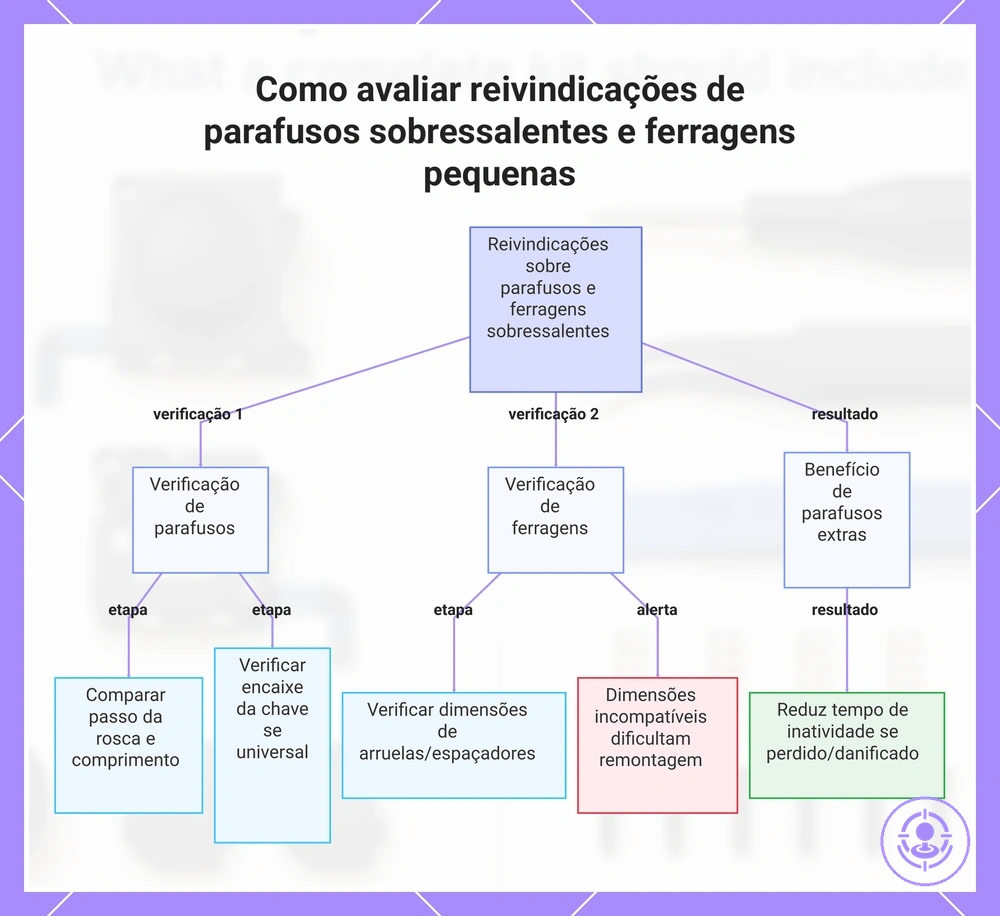 Como avaliar reivindicações de parafusos sobressalentes e ferragens pequenas