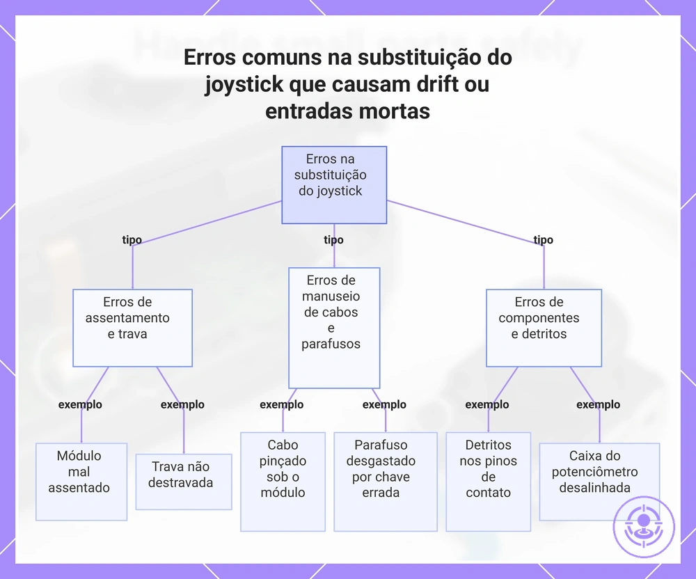 Erros comuns na substituição do joystick que causam drift ou entradas mortas