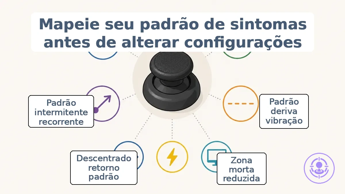 Lista de verificação de classificação do padrão de sintomas para drift do stick do Joy-Con, zona morta e problemas de centralização