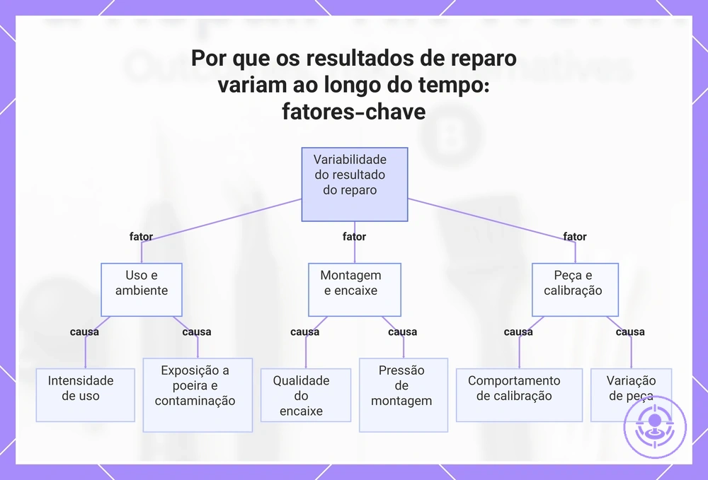 Por que os resultados de reparo variam ao longo do tempo: fatores-chave