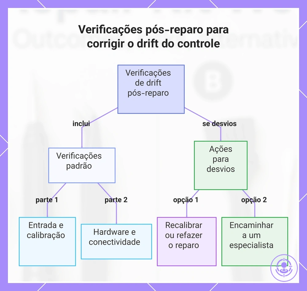 Verificações pós-reparo para corrigir o drift do controle
