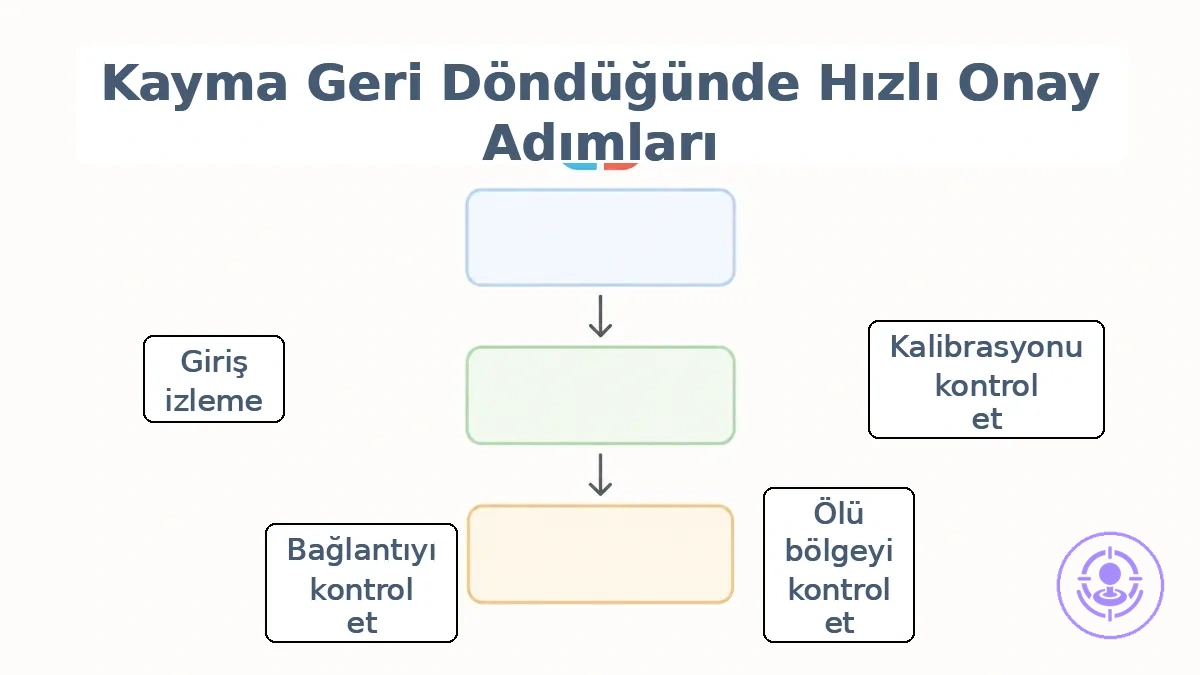 Joy-Con drift doğrulama kontrolleri için akış şeması: kontrol et, gözlemle, sonuçları yorumla