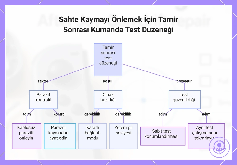 Sahte Kaymayı Önlemek İçin Tamir Sonrası Kumanda Test Düzeneği