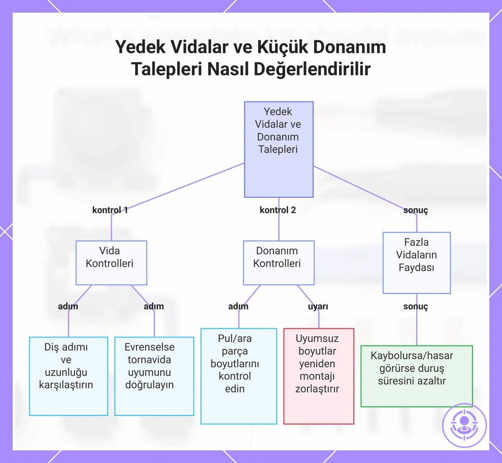 Yedek Vidalar ve Küçük Donanım Talepleri Nasıl Değerlendirilir